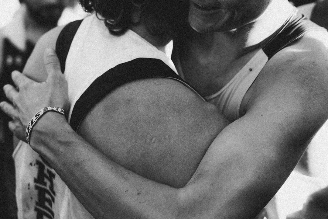 celebrity couple embracing